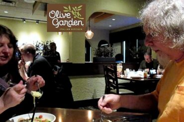 Eating Pasta at The Olive Garden Restaurant