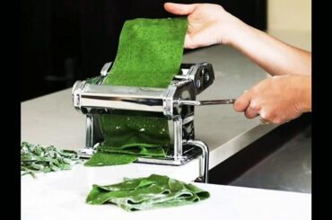 How to make green pasta dough/home made spaghetti/home made pasta