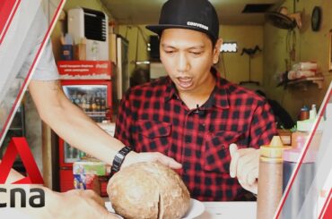 Giant meatballs and cow's udder satay in Bandung, Indonesia