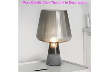 Deal Modern Nordic Minimalist Metal Glass Table Lamp Italy Design Smoke grey Table Light Bedside La