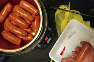 PRESSURE COOKING 3 POUNDS HOT ITALIAN SAUSAGE IN LITER OF WATER