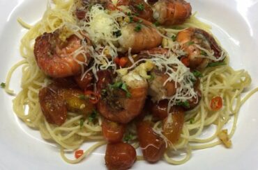 Mì ý Tôm chính gốc-Original Italian Shrimp Spaghetti-Asian & European food