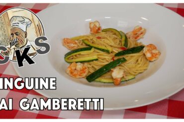 Easy Prawns Linguine with courgettes by Chef CKS.