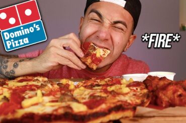 DELICIOUS AND FINGER LICKING Dominos Handmade Pan Pizza *Mukbang*