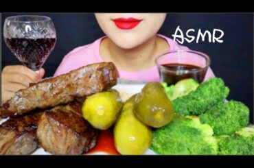 【STEAK & WINE 】ASMR &COOKING /NO TALKING/EATING SOUNDS