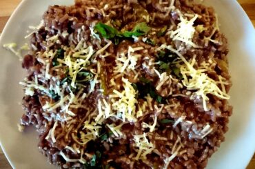 Creamy Italian Risotto with Asparagus and Red Wine