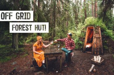 Glamping in a TINY SWEDISH FOREST HUT! + Cooking Traditional Swedish Kolbulle 🍳