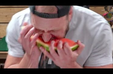 How To Eat Watermelon In 1 Second (Showing Girls Speed Eating)