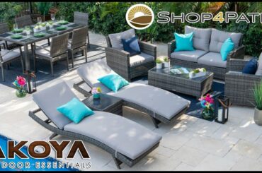 Bari 14 Piece Combination Outdoor Furniture Set in Mixed Gray