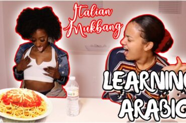 Italian Mukbang While Learning Arabic 🍝| Crissy Danielle