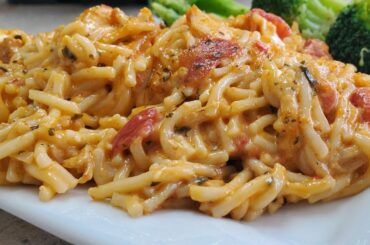 Ninja Foodi Sharp Cheddar BBQ Chicken Spaghetti