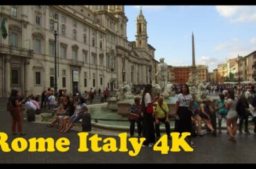 Walk around Rome Italy 4K. Piazza San Pietro - Piazza Navona - Piazza del Popolo.