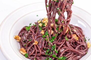 How To Make Red Wine Spaghetti Recipe with Walnuts Pecorino and Parsley By Rachael