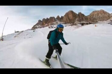 Dolomites skiing January Italy Alps mountains