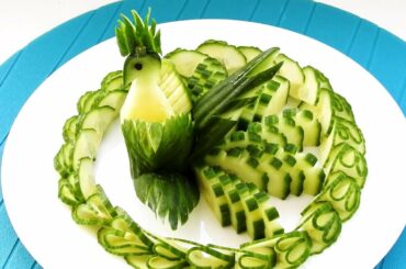 Cucumber Show | Vegetable Carving Garnish | Cucumber Peacock
