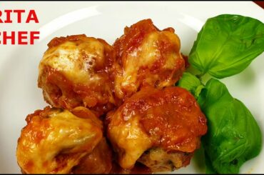 POLPETTE DI VITELLO IN UMIDO, FILANTI di RITA CHEF / ITALIAN MEATBALLS RECIPE / BOULETTES DE BOEUF.