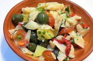 Italian Salted Cod Salad Traditional Italian Baccala #fishrecipe
