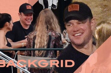 Matt Damon and his wife Luciana Barroso having dinner with friends in Portofino! 🇮🇹