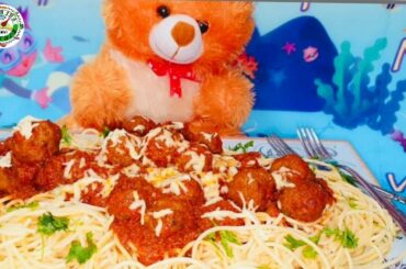 Meatball Spaghetti with cheese / Famous Italian recipe - RYK