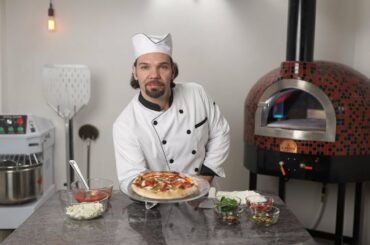 assembling and cooking a pizza