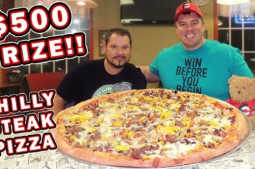 $500 Philly Cheesesteak Deluxe Pizza Challenge w/ Brandon Clark!!