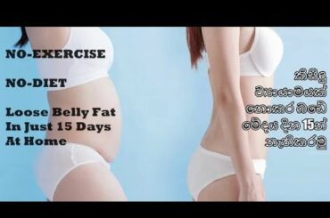NO-EXERCISE  LOOSE BELLY FAT IN JUST 15 DAYS | කිසිඳු ව්‍යායාමයක් නොකර බඩේ මේදය දින 15න් නැතිකරමු
