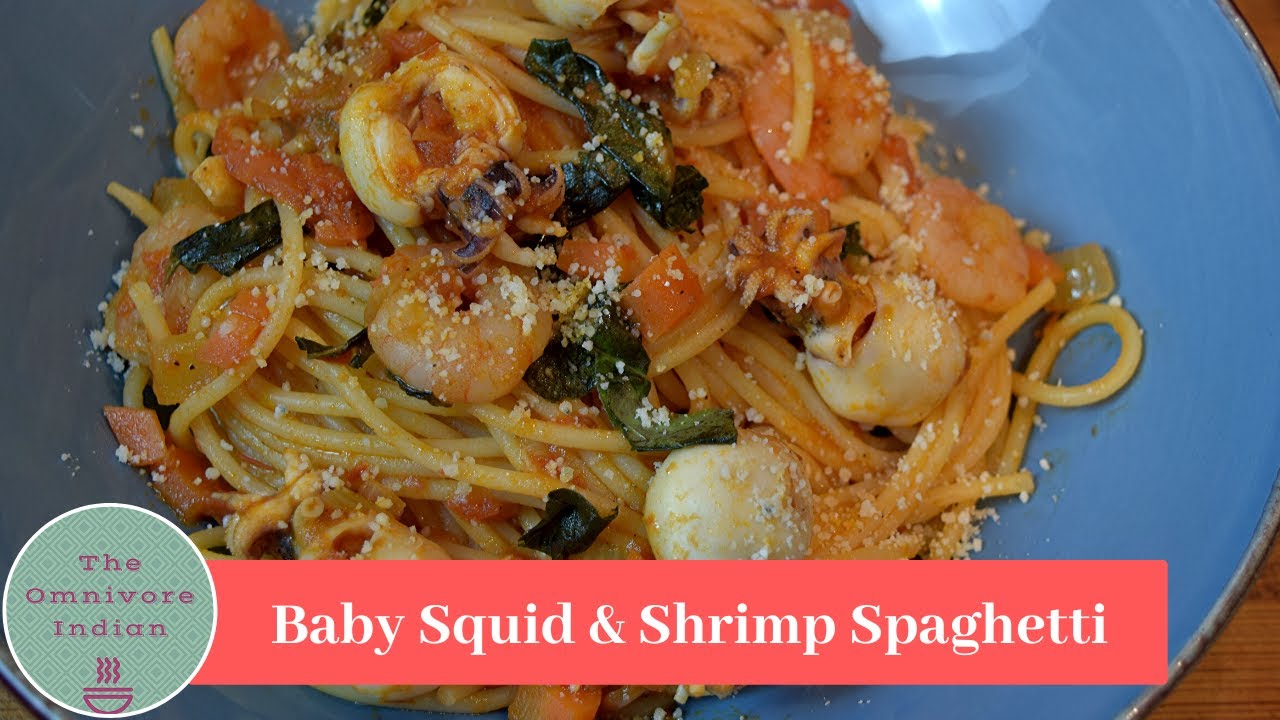 Baby Squid and Shrimp Spaghetti – Italian Seafood Pasta Recipe Baby Squid and Shrimp Spaghetti - Italian Seafood Pasta Recipe