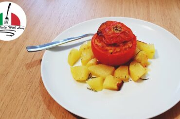 Rice inside tomato basket - Italian Recipe