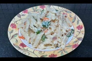 White Sauce pasta | Creamy and cheesy white sauce pasta | By cooking with fa