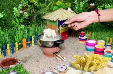 Miniature Spiral Macaroni Masala Pasta | Miniature Cooking | Indian Spiral Macaroni Pasta Recipe