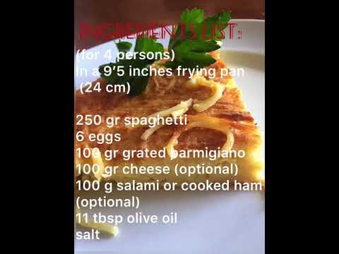 Italian cooking mama / Frittata of spaghetti, Frittata di spaghetti Italian cooking mama / Frittata of spaghetti, Frittata di spaghetti