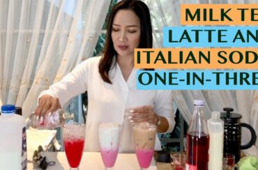 HOW TO MAKE (1) MILK TEA, (2) LATTE AND (3) ITALIAN SODA USING ONE FLAVOUR: THAI SALA เฮลซ์บลูบอยสละ