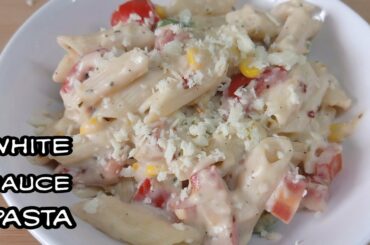White Sauce Pasta|how to make pasta in white sauce|pasta recipe|Kanushrees Kitchen