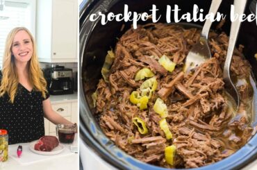 SIX Ingredient Crockpot Italian Beef! | The Recipe Rebel