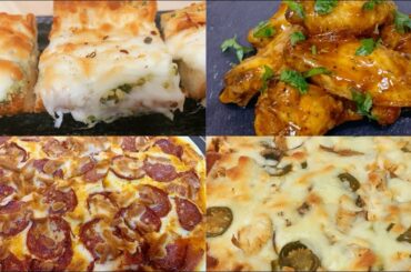 Dinner Routine| Baked Chicken Wings| Cheesy Garlic Bread| Homemade Pizza| Pepperoni & Chicken Pizza