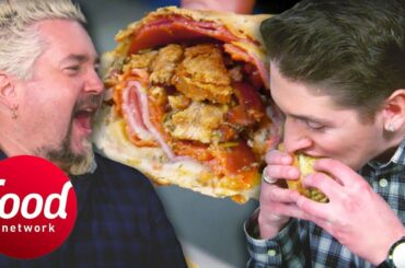 Guy Fieri Tries Out The "Holy-Moly-Stromboli" With His Son | Diners, Drive-Ins & Dives