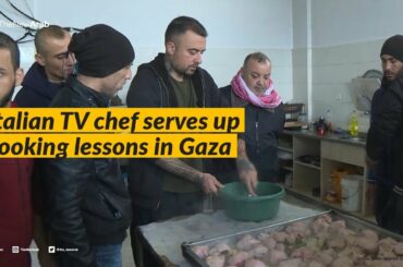 Italian TV chef serves up cooking lessons in Gaza.