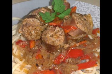 ENGLISH/ EASIEST AND BEST ITALIAN SAUSAGE, PEPPERS & ONIONS