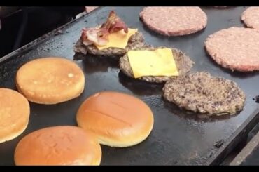 THE BEST CHEESE BURGER CRISPY CHEESE & BACON FRIES HOT SAUCE ITALIAN BURGER EPIC LONDON STREET FOOD