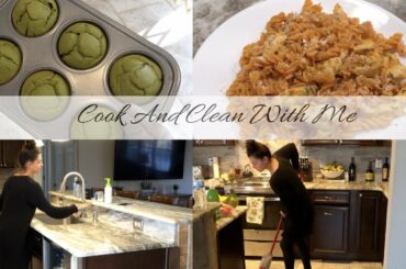 QUICK MOTIVATIONAL CLEANING// SPINACH MUFFINS// EASY RED PEPPER PASTA RECIPE