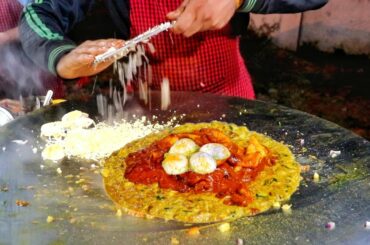 Super Tasty Roadside Egg Dish | Cheese Green Chilli Egg Curry | Egg Street Food | Indian Street Food