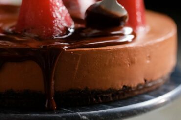 The Perfect Cheesecake Recipe Has Red Wine AND Poached Pears!