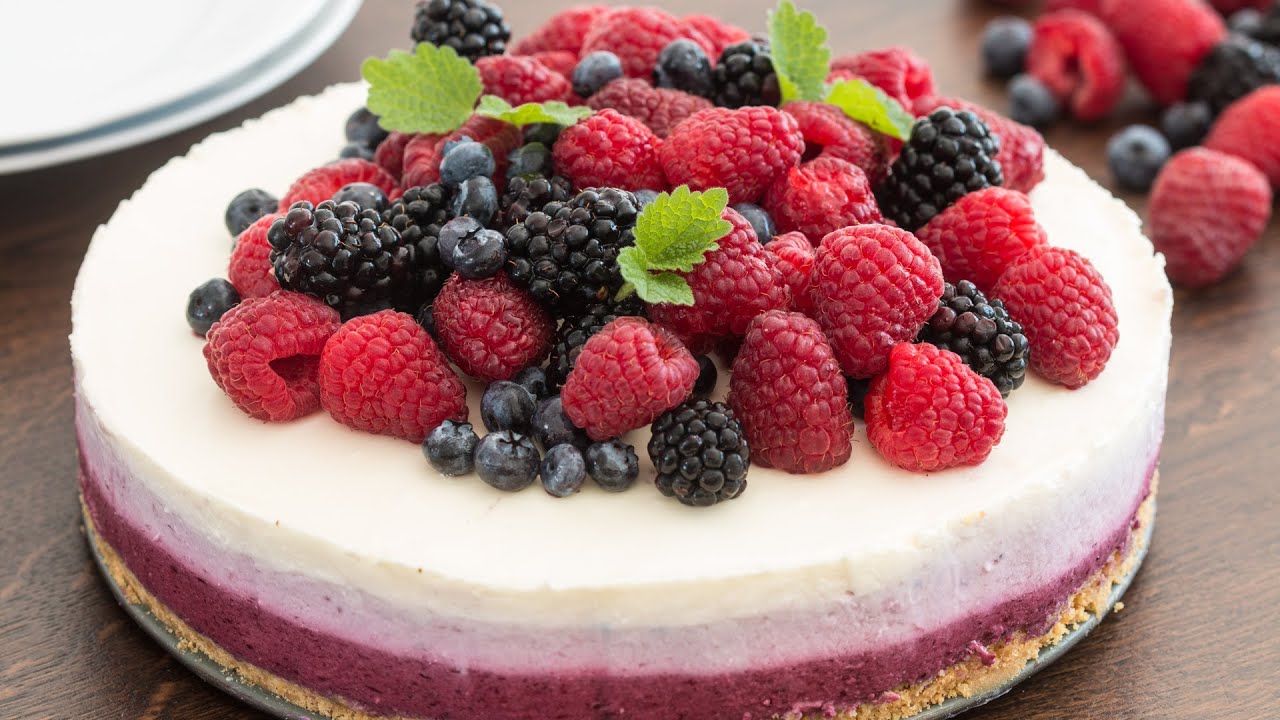 No-Bake Ombre Berry Cheesecake Recipe No-Bake Ombre Berry Cheesecake Recipe