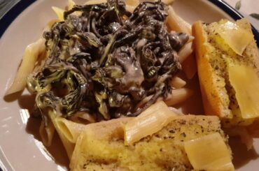 Our Italian Dinner Recipe Pasta Mushroom and Baguette / Our kind of Dinner cooking together