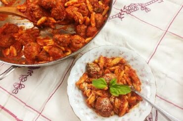 Cavatelli with Mortadella Meatballs   Rossella's Cooking with Nonna