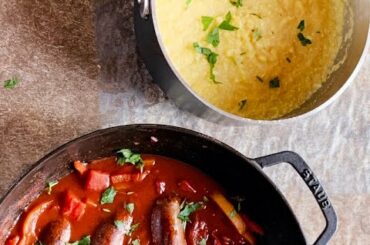 Italian Sausage-Pepper Ragu with Polenta