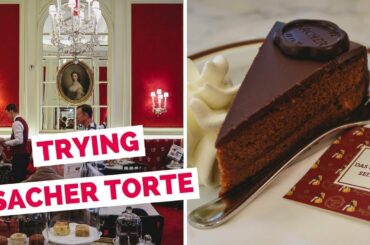 Viennese Food - Eating Sachertorte Cake in Vienna, Austria at Café Sacher Wien