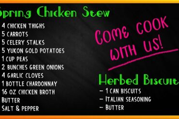 Spring Chicken Stew & Herbed Biscuits | Cocktails & Consoles Cooking Livestream