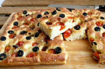 How to make FOCACCIA BREAD with OLIVES, CHERRY TOMATOS and CAPERS