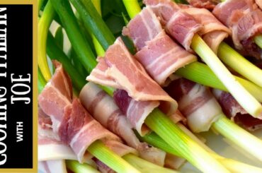 Scallions Wrapped in Italian Bacon Cooking Italian with Joe